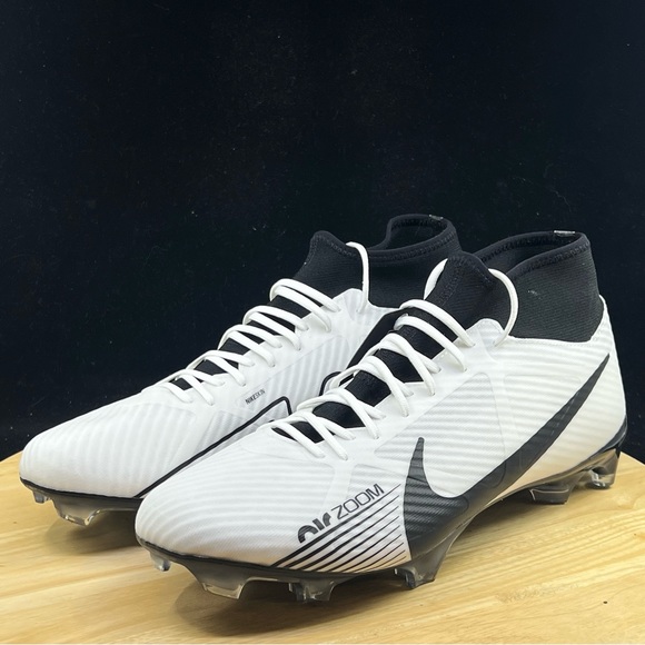 NIKE ZOOM MERCURIAL SUPERFLY 9 ACADEMY FG "NBY" WHITE-BLACK SZ 12 [DX3346-900] - Picture 2 of 10